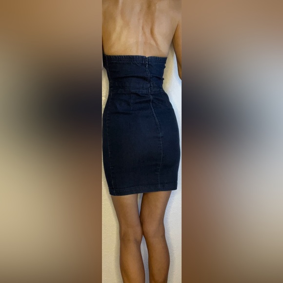 Forever 21 Strapless Blue Denim Mini Dress (S) - Picture 14 of 15
